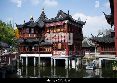 Ansicht des Teehauses im Yu-Garten in Shanghai China Stockfoto