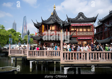 Ansicht des Teehauses im Yu-Garten in Shanghai China Stockfoto