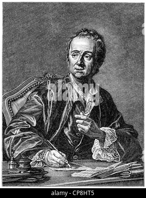 Denis Diderot 1713-1784, französischer Schriftsteller, Philosoph und Aufklärer, Historische Druck aus Dem 19. Jahrhunder Stockfoto
