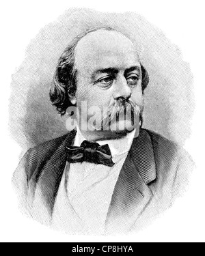 Gustave Flaubert, 1821-1880, französischer Schriftsteller, Historische Druck aus Dem 19. Halbmonatsschrift, Porträt von Gustave Flaubert, 1821- Stockfoto