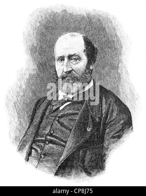 Guillaume Victor Émile Augier, 1820-1889, ein französischer Dramatiker, Lyriker und Librettist, Historische Druck aus Dem 19. Jahrhund Stockfoto