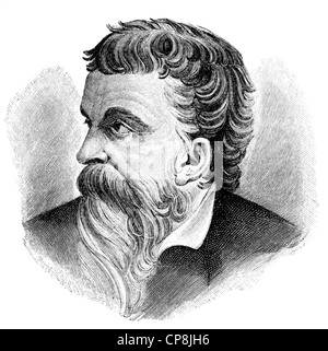 Benvenuto Cellini, 1500-1571, ein italienischer Bildhauer, Goldschmied und Manierismus, Historische Zeichnung aus Dem 19. Halbmonatsschrift, Por Stockfoto