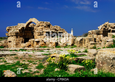 Saranda Kolones Burg (bleibt). Kato Paphos / Pafos. Zypern. Stockfoto