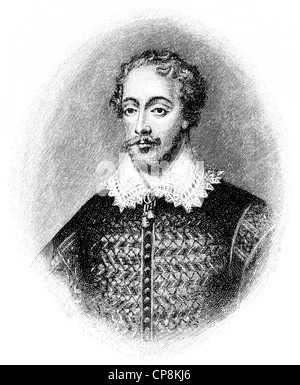 Edmund Spenser, ca. 1552-1599, ein englischer Dichter, Historischer Druck aus Dem 19. Halbmonatsschrift, Porträt von Edmund Spenser, 1552 Stockfoto