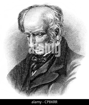 William Wordsworth, 1770-1850, ein britischer Dichter der englischen Romantik, Historische Zeichnung aus Dem 19. Halbmonatsschrift, Porträt Stockfoto