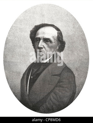 Giacomo Meyerbeer oder Jakob Liebmann Meyer Beer, 1791-1864, deutscher Komponist und Dirigent, historische Stahlstich aus der Stockfoto