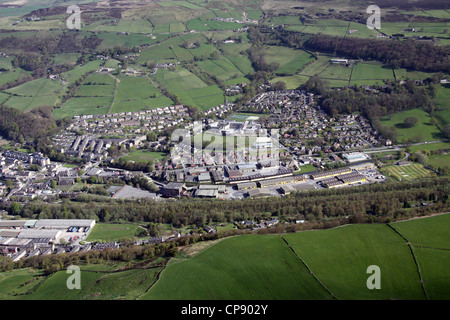 Luftaufnahme des Hebden Bridge in West Yorkshire Stockfoto