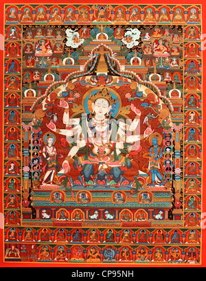 Buddhistische Gemälde Thangka aus Nepal Stockfoto