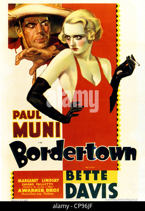 BORDERTOWN Poster für 1934 film Warner Bros mit Bette Davis und Paul Muni Stockfoto