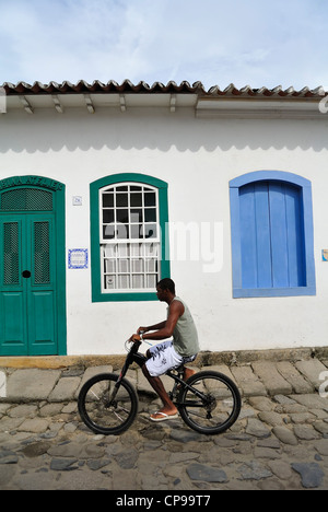 Paraty Brasilien Südamerika Straßenszene Stockfoto