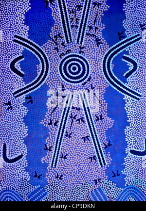 Detail der Aborigines Wandbild, Alice Springs, Australien Stockfoto