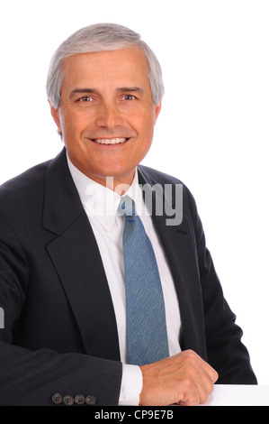 Porträt eines mittleren Alter Geschäftsmann isoliert auf weiss. Stockfoto