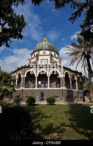 Römisch-katholische Kapelle auf den Mount Seligpreisungen in der Nähe von See Genezareth und See Genezareth. Israel Stockfoto