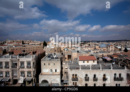 Blick auf die Altstadt von Jerusalem aus Turm Davids. Stockfoto