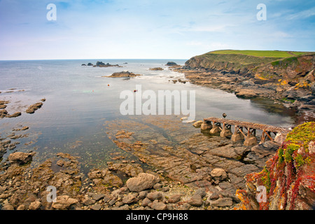 Der Start Helgen der alten Lizard-Rettungsstation in Cornwall, Großbritannien - der südlichste Punkt auf dem englischen Festland. Stockfoto