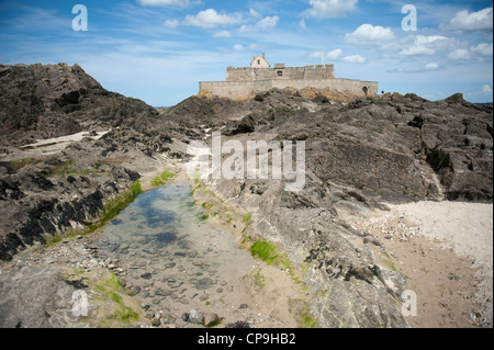 Coastal Festung Fort National in Saint-Malo in der Bretagne, nur bei Ebbe erreichbar Stockfoto