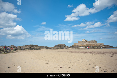 Coastal Festung Fort National in Saint-Malo in der Bretagne, nur bei Ebbe erreichbar Stockfoto