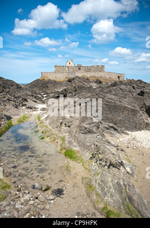 Coastal Festung Fort National in Saint-Malo in der Bretagne, nur bei Ebbe erreichbar Stockfoto