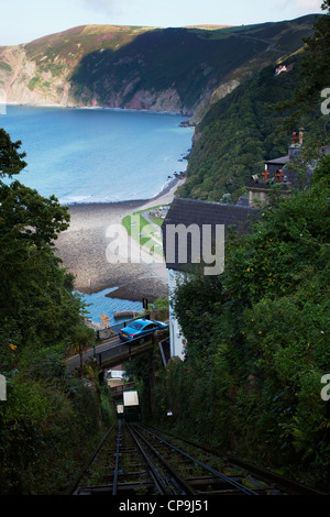 Lynton und Lynmouth Klippe Wasserkraft betriebene Eisenbahn Stockfoto