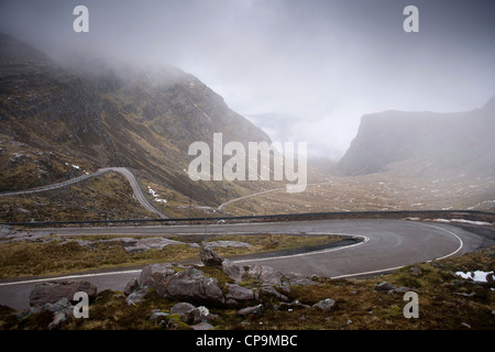 Bealach Na Ba, den Pass der Rinder, eine der höchsten Straßen in Großbritannien. Stockfoto