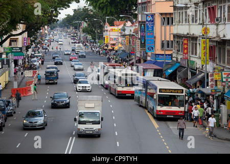 Straßenszene Geylang Rd, Geylang District in Singapur Stockfoto