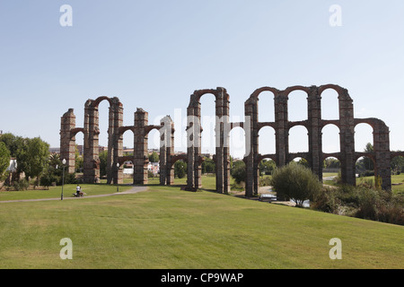 Los Milagros Aquädukt in Mérida, Extremadura, Spanien Stockfoto