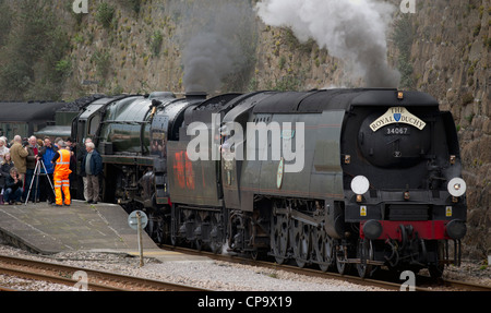 Die königlichen Herzogtums Express, Tangnmere und Oliver Cromwell Dampflokomotiven Stockfoto