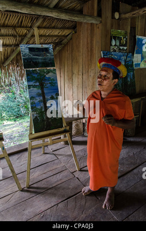 Secoya Menschen Amazonasbecken Tierras Orientales Ecuador Stockfoto