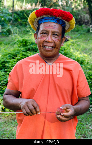 Secoya Menschen Amazonasbecken Tierras Orientales Ecuador Stockfoto