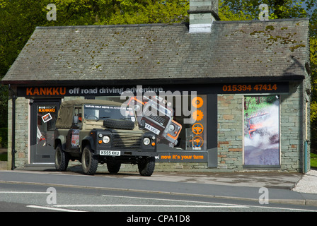 Büro des Kankku, eine Firma, die Off-Road-Fahrausbildung in den Lake District, Windermere, Cumbria UK bietet Stockfoto