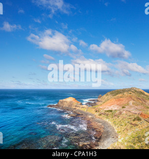 Einem hellen und luftigen Tag am Kap Schanck, der südlichsten Spitze der Mornington Peninsula in Victoria, Australien Stockfoto