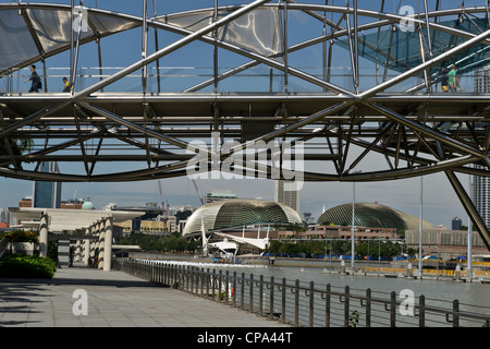 Helix-Hängebrücke, Singapur. Stockfoto