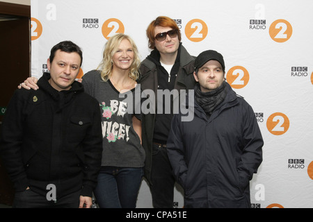 Rocker ihre Heimat Stadt Blackwood, South Wales, wo sie heute Abend eine Intima durchführen wird, die Manic Street Preachers zurückzukehren. Stockfoto