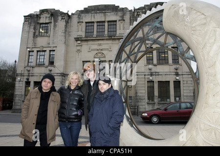 Rocker zurück die Manic Street Preachers zu ihrer Heimat Stadt Blackwood, South Wales Stockfoto