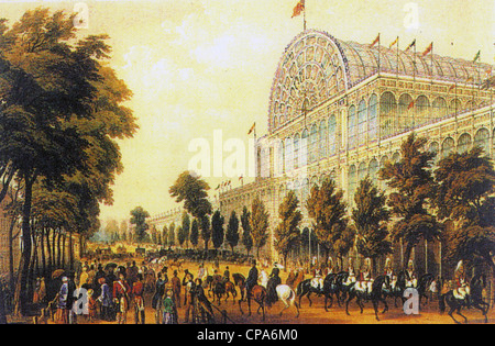 KRISTALLPALAST auf der Weltausstellung 1851 im Hyde Park, London Stockfoto