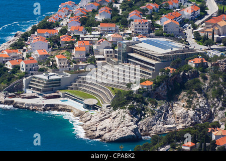 Dubrovnik, Kroatien - das Rixos Libertas Dubrovnik Hotel nördlich der Stadt. Gesehen von Srd-Hügel. Stockfoto