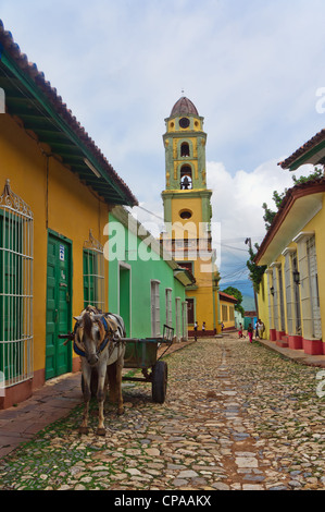 Trinidad, Kuba. Blick auf Trinidad Street, einer der UNESCO-Welterbestätten seit 1988. Stockfoto