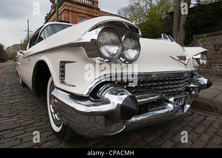 Weiße 1958 Cadillac Serie 62 Stockfoto