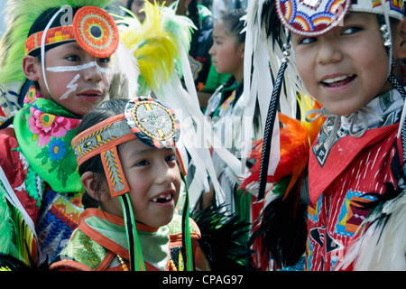 USA, Montana, Crow Agentur. Articipants in der Powwows statt während der jährlichen Crow Fair, stattfindenden Crow Agency, Montana Stockfoto