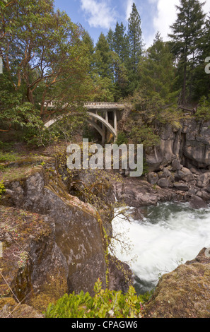 Rogue River und Brücke, Aussicht, Oregon Stockfoto