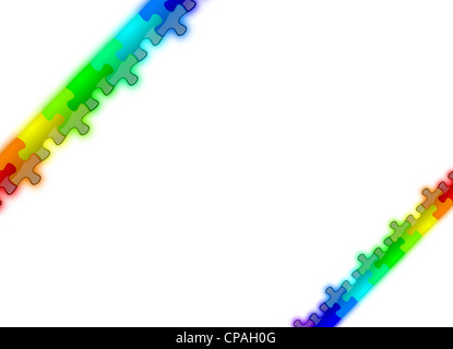 Hintergrund Farbe Regenbogen Puzzle Stücke Stockfoto