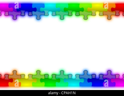 Hintergrund Farbe Regenbogen Puzzle Stücke Stockfoto