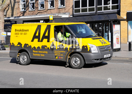 AA Ausfall van auch Werbung für Rettung Immobilien service Stockfoto