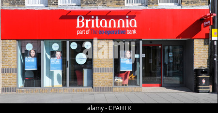 High Street Filiale Räumlichkeiten der Britannia jetzt Teil der Co-Operative Bank Stockfoto