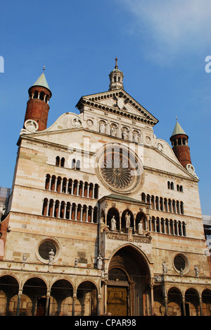 Kathedrale Marmorfassade, Cremona, Lombardei, Italien Stockfoto