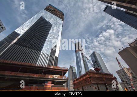 Bau des World Trade Center, Ground Zero in Lower Manhattan, New York City Stockfoto