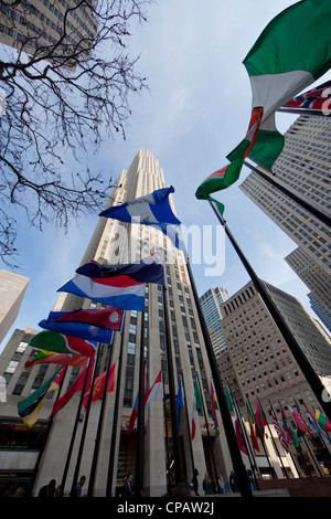 30 Rockefeller Plaza (auch bekannt als GE Building), das Rockefeller Center in Manhattan, New York City Stockfoto