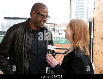 Texas geboren amerikanischen Oscar-Preisträger Forest Whitaker, spricht mit Reporter bei SXSW in Austin, Texas Stockfoto