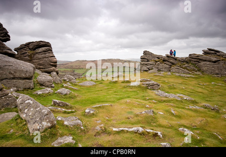 Hound Tor auf Dartmoor in Devon, England, Vereinigtes Königreich Stockfoto