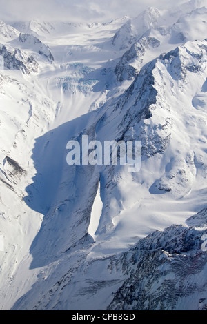 Chugach Mountains, Luftaufnahme, Gebirge, Süd-Alaska, Pacific Coast Range, Nordamerika Stockfoto